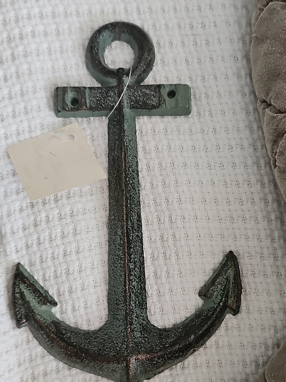 Green Rustic Anchor Wall Decor - Nautical Metal Accent - Picture 3 of 5